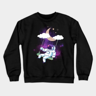 An astronaut having fun and playing in space, Space traveler gift Crewneck Sweatshirt